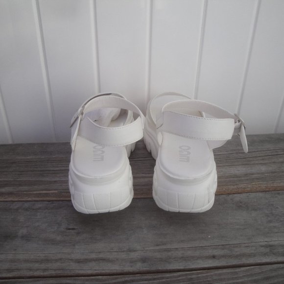 EGO Sandals White Shoes Chunky Platform UK size 7=9 - Picture 3 of 7